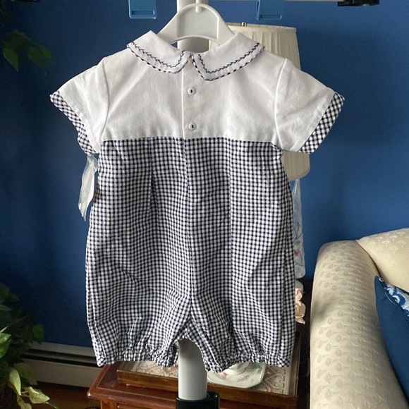 Dani little Boys white and Navy onesie - Picture 6 of 9